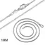 Dây chuyền bạc 925 mạ, độ dày 1mm với nhiều kích cỡ: 16", 18", 20", 22", và 24"