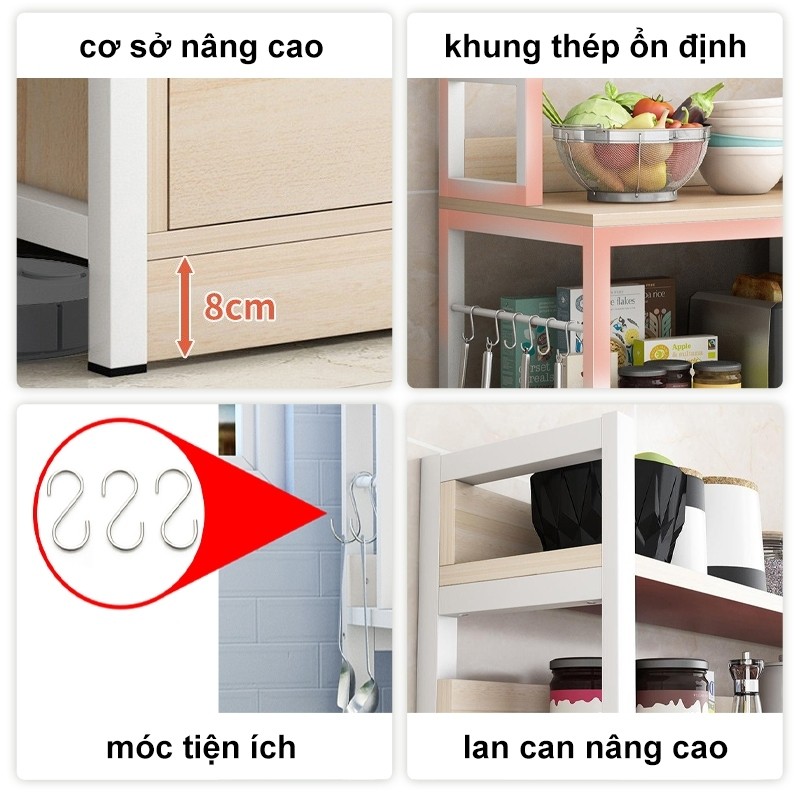 Kệ để đồ nhà bếp có tủ Kệ Lò Vi Sóng khả năng chịu tải mạnh mẽ  Kệ đựng đồ đa năng đẹp mắt