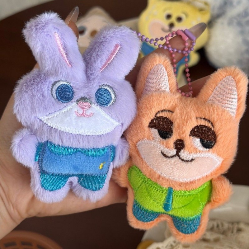 SQ5 Zootopia Judy Nick Sang Trọng Đồ Chơi Thỏ Dễ Thương Cáo Squeaky Búp Bê Nhồi Bông Móc Khóa Túi Charm QS5