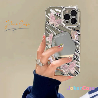 Vỏ Cho IPhone 17 12 16 15 13 11 14 Pro Max X XS Max XR 14 16 15 7 8 Plus Air ốp điện thoại hình bướm hồng có gương