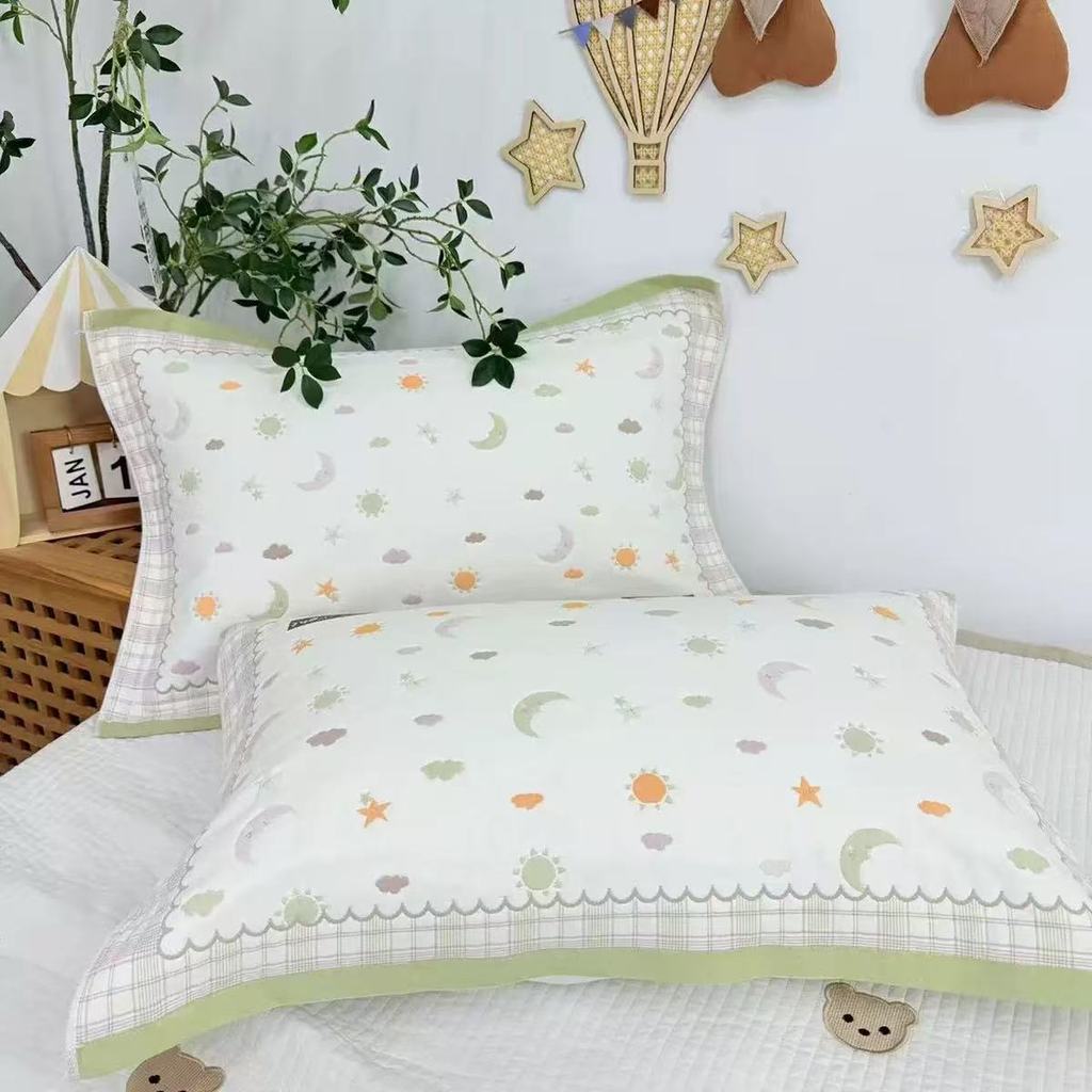 Gối Gối Khăn Cotton Nguyên Chất Cotton Đôi Hộ Gia Đình Cặp Đôi Gạc Gối Khăn Cotton Đơn Không Rơi Dây Dày 12.22