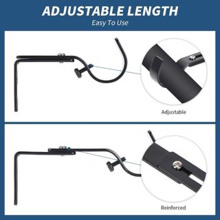 Móc treo rèm BRYVEN, Giá đỡ thanh rèm xây dựng kim loại có thể điều chỉnh chiều dài, Bộ 2 hỗ trợ gắn tường chắc chắn Giá đỡ cực La Mã đa năng Sử dụng phòng ngủ