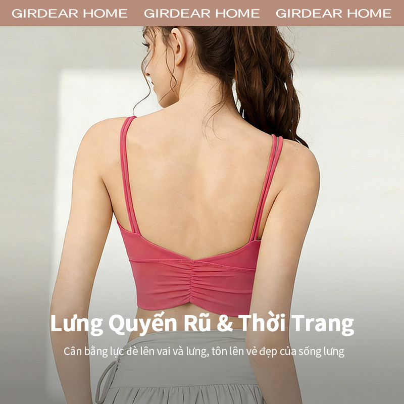 Girdear Nhà Liền Mạch Chống Sốc Co Giãn Dây Đeo Đôi Thể Thao Áo Ngực Nữ Đẩy Lên Mở Lưng Tập Yoga Chạy Bộ Áo Ngực, GH72