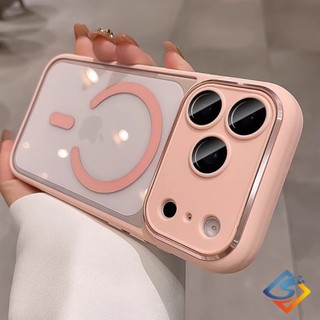 Ốp Điện Thoại Từ Tính Trong Suốt 6D Sang Trọng Cho iPhone 17Pro Max 12 13 14 15 16 Pro Max PC Vỏ Chống Sốc Có Vỏ Bảo Vệ Camera