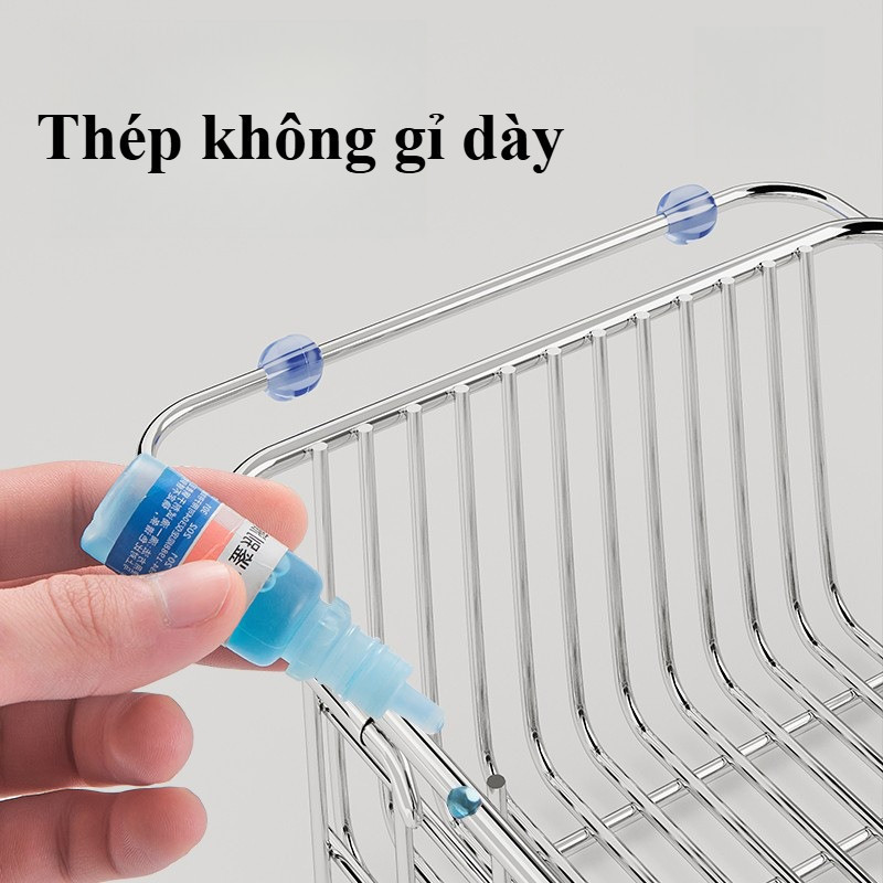 Rổ Rửa Rau Đa Năng Inox 304 Thiết Kế Kéo Dài Thu Gọn Làm Ráo Nước Nhanh Đệm Chống Trượt Cho Bồn Rửa Bát Nhà Bếp
