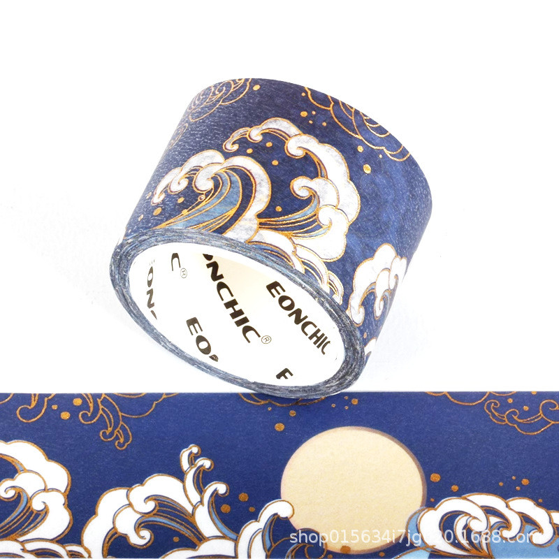 G Dập Phong Cách Cổ Đại Cuộn Lớn Washi Băng Sổ Tay Trang Trí Sóng Đại Dương Sửa Chữa Cần Cẩu Văn Phòng Sản Phẩm Văn Hóa Tay Xé Không Đánh Dấu Độ nhớt Cao DDSR