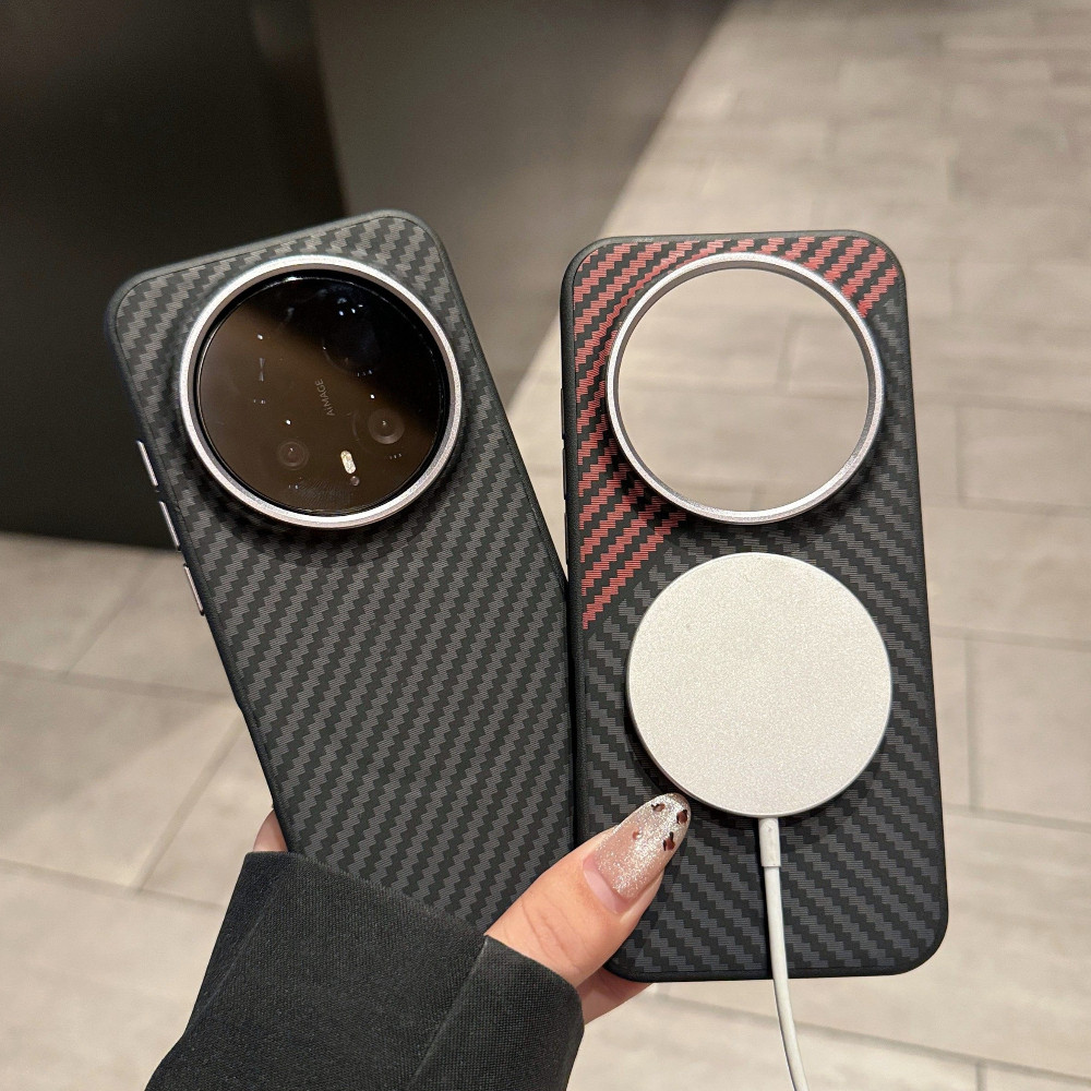 Ốp Điện Thoại Da Nam Châm Họa Tiết Sợi Carbon Sang Trọng N52 Cho Honor Magic 8 Pro Magic 7 Pro / Cảm Ứng Thoải Mái Chống Sốc Honor Cover