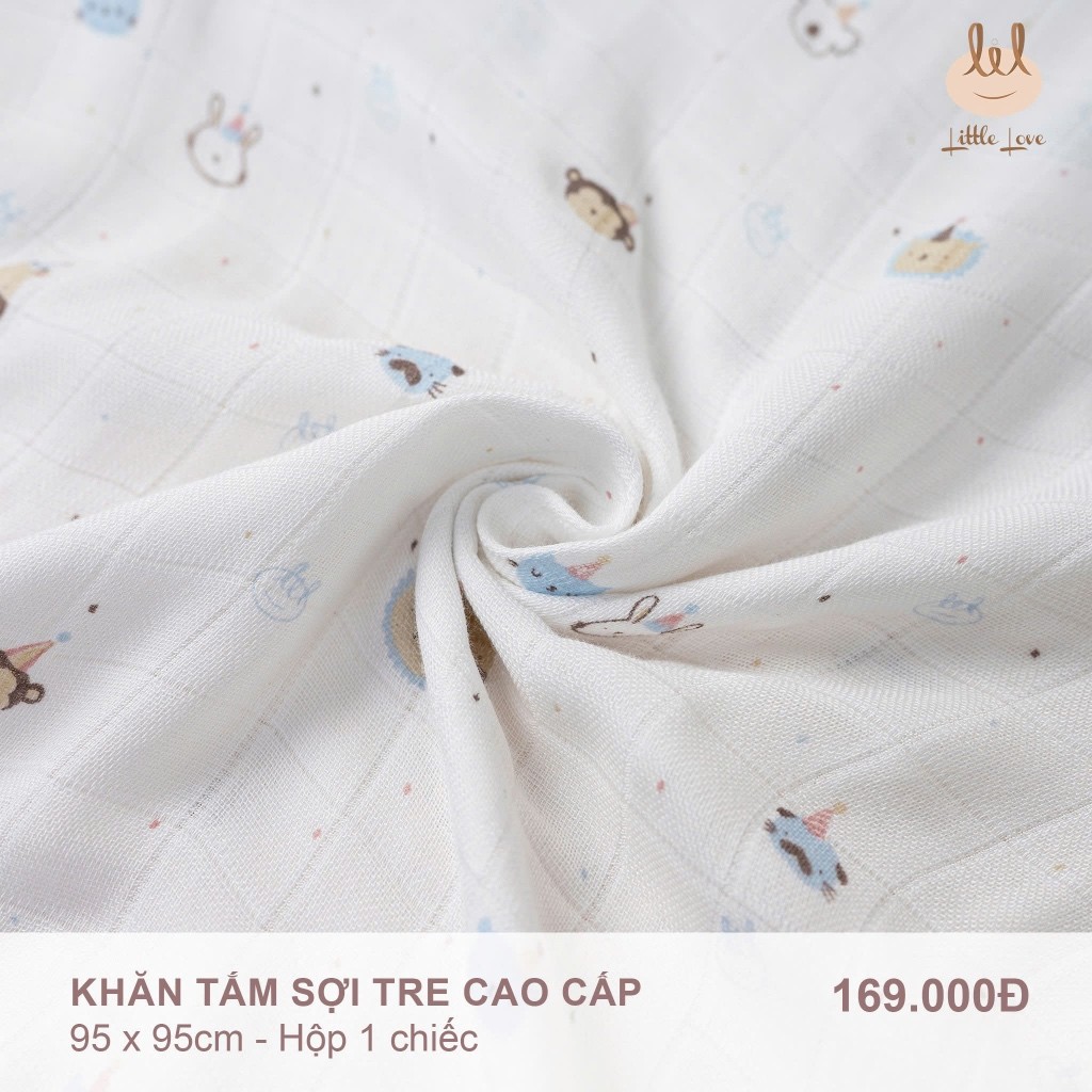 Sét Khăn xô tắm [ Bamboo - sợi tre cao cấp] dành cho bé LiL Little Love (BBKT02) kích thước 95cmx95cm