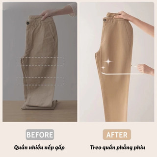 Móc Treo Quần Thông Minh MAISON Chống Trượt, Bọc Nhựa Dày, Tiết Kiệm Không Gian