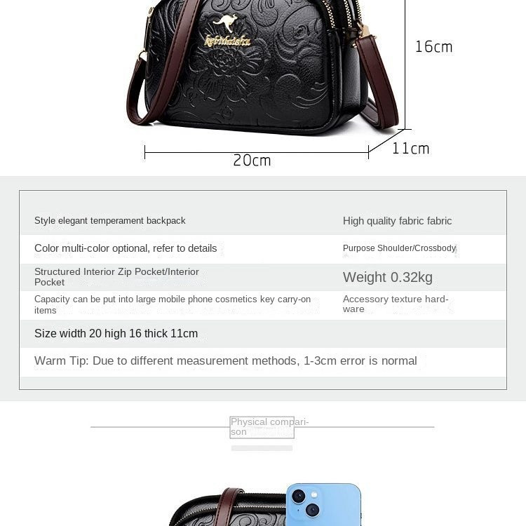 Authentic Women's Shoulder Bag New Women's Bag High-end Brand Women's Bag Embossed Ethnic Style Crossbody Bag Phone Mom Shoulder Versatile Middle-aged Women-&**