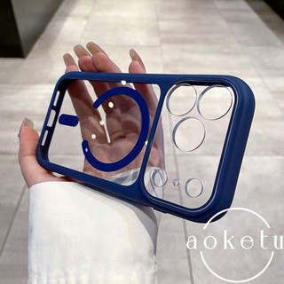 Ốp điện thoại từ tính mạnh chất lượng cao phù hợp cho iPhone 17 acrylic trong suốt 17Pro viền mờ 17Promax bao gồm tất cả các lỗ chính xác chống rơi