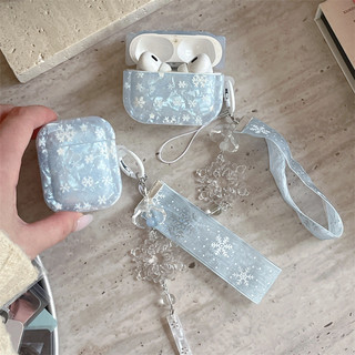 Bông tuyết màu xanh cho AirPods 1 / 2 3 Pro Pro2 pro3 Airpod4 Bộ tai nghe Vỏ bảo vệ Bluetooth không dây AirPods Pro i3 i4 pro3 Vỏ bảo vệ tai nghe