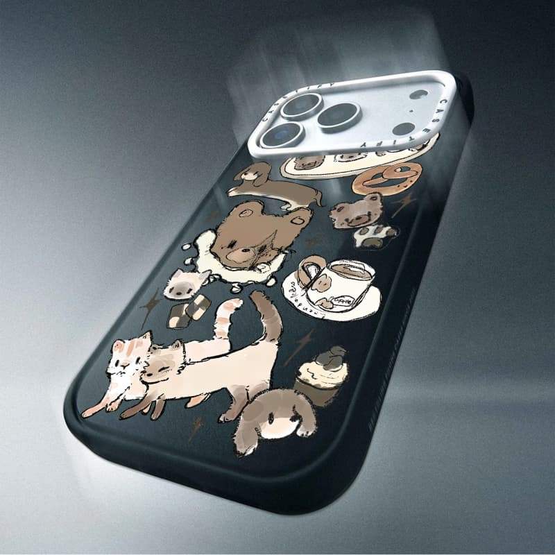 CASECASE X Cat Hẹn Hò Màu Trắng Camera Vòng Phiên Bản Mờ Đen Cứng Hút Từ Tính Tác Động Dành Cho Apple IPhone 13 14 15 16 17 Pro Max Air Plus Có Hộp