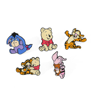 5 Cái / bộ‌ Dễ Thương Winnie the Pooh Hợp Kim Nhỏ Giọt Dầu Thổ Cẩm Tigger Piglet Pin Huy Hiệu‌ Pin trang trí