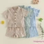 Bộ trang phục mùa hè cho bé trai Áo thun tay ngắn có họa tiết nút + Bộ quần Short co giãn