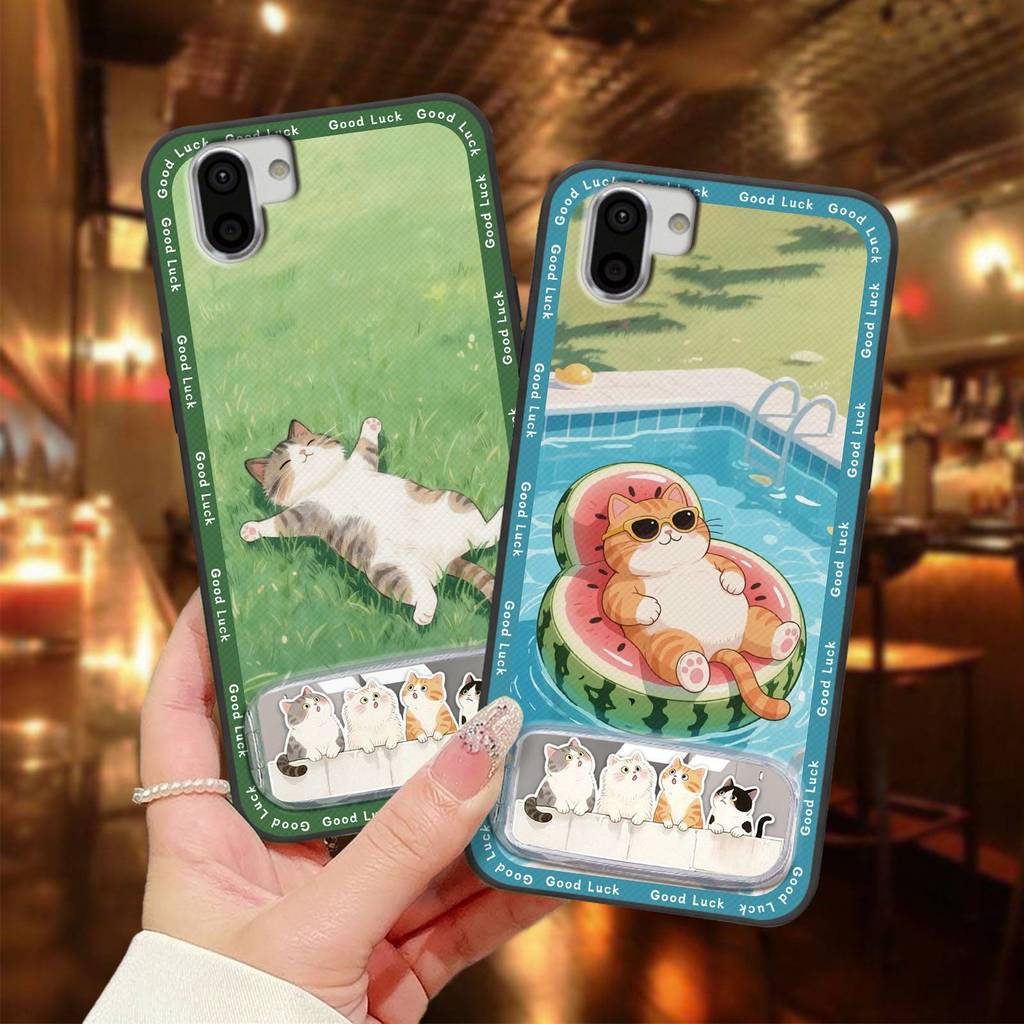 Ốp lưng gương Sharp Aquos R2 / SHV42 / SH-03K TPU thiết kế thời trang, dán vải, ba chiều sang trọng, mềm, bền, bảo vệ thiết bị