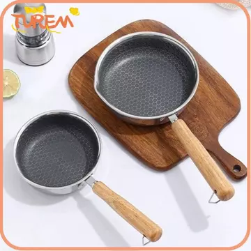 Chảo rán TUREM, Chảo chống dính bề mặt bằng thép không gỉ, Chảo chống dính Mini không tráng Omelette chống dính cắm trại ngoài trời