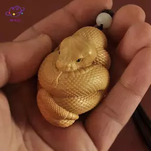 HFTOY Các Bức Tượng Nhỏ Tay Khắc Gỗ Tượng Rắn Treo Xe Trang Trí Nhà Cửa Mặt Dây Chuyền ~