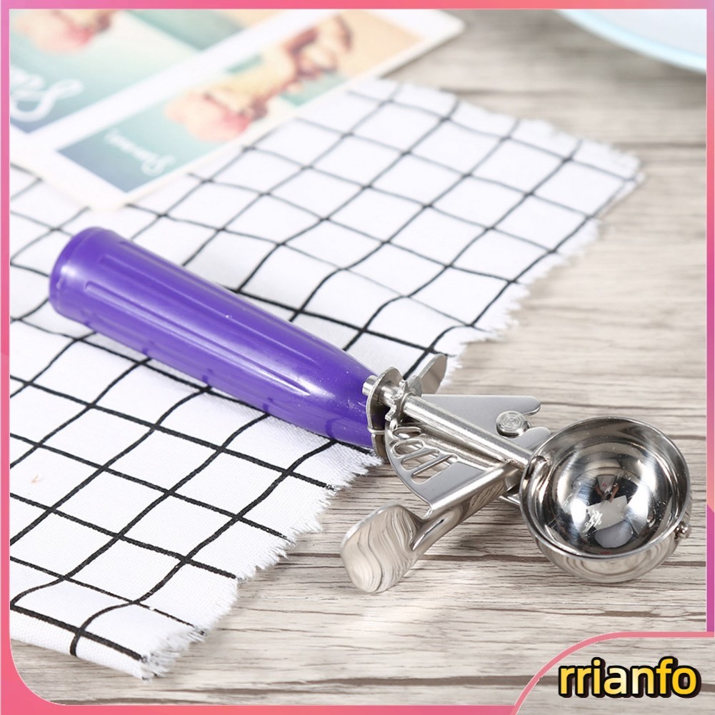 Rrianfo Rrianfo-VN Ice Cream Scoop Thép không gỉ thực tế thìa với tay cầm bằng nhựa Công cụ nhà bếp nóng (8cm)