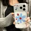 Hoa màu xanh vẽ ngắn cho 16 trường hợp iPhone 17Air Space Case 14/13/11Pro