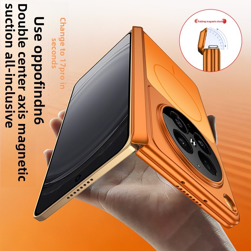 Ốp điện thoại mờ bản lề từ tính mờ cho OPPO Find N6 Find N5 Find N3 Vỏ chống sốc bằng nhựa mỏng có sạc không dây