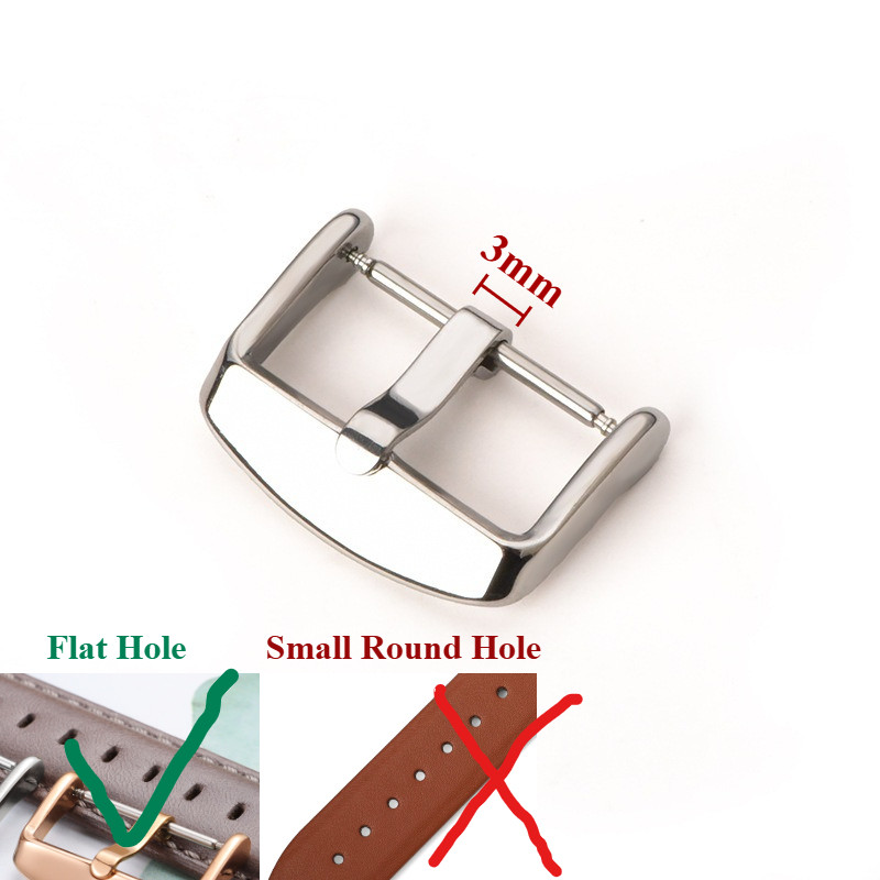 10-24mm Khóa đồng hồ bằng thép không gỉ được đánh bóng – Khóa Tang mạ IP chống phai 3.0mm, Khóa kim loại thay thế 12 / 14 / 16 / 18 / 20 / 22mm
