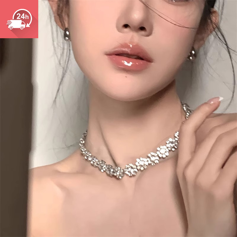 Vòng cổ zirconia full đá lấp lánh, thời trang cho nữ