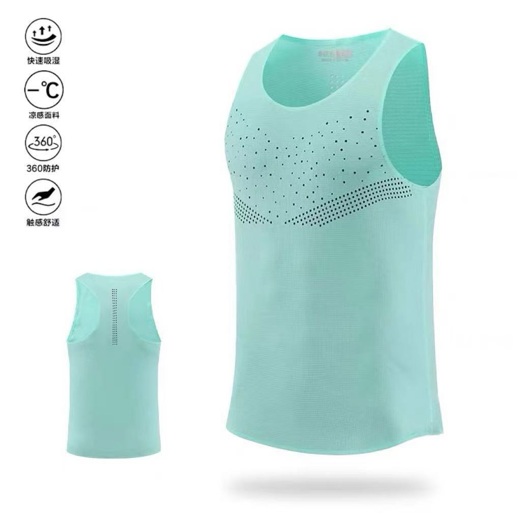 [Customized Logo] Couple's Summer Super Lightweight Quick-Drying Breathable Vest Marathon Running Sports Seamless Top Wind Tunnel Fitness T-shirt 52eK