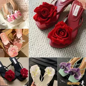 GIÁ RẺ 1 Đôi Dép Hoa Phalaenopsis, Bướm Phong Lan Trang Trí Khóa Giày Hoa Bướm Cổ Tích Thái Trên, Thiết Kế Cá Tính Phụ Kiện Giày Hoa Ngọt Ngào