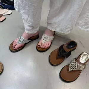 TT Phiên Bản Hàn Quốc Dệt Flip-Flops Nữ Mùa Hè 2026 Đế Dày Lật Dép Sandal Đi Biển Đi Biển Giày Đi Biển