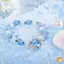 Mặt dây chuyền hình thỏ với đá opal và aqua blue moonstone, pha lê sáng bóng - Quà tặng sang trọng cho bạn gái hoặc cặp đôi