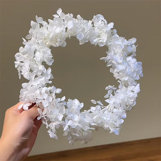 Vòng hoa hoa trắng thủ công rừng cổ tích phong cách cổ tích