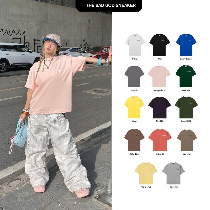 Áo thun cotton The Bad God Serenity mùa hè nhiều màu thoải mái Áo thun nữ Áo nữ