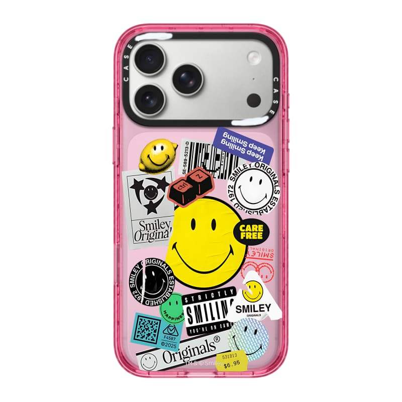 CASECASE X Smiley Sticker Case Black / Sky Blue / Pink Fizz Candy Collection Màu sắc rõ ràng cứng hút từ tính Vỏ tác động cho Apple IPhone 13 14 15 16 17Pro Max Plus Có hộp