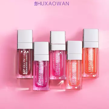 ZHUXAOWAN Bảng bóng môi thạch ZHUXAOWAN, Bảng son môi dưỡng ẩm lâu trôi không dính, Lip Tint Mud đầy màu sắc Gương thủy tinh bóng nước đầy màu sắc Lip Glaze Khỏa thân