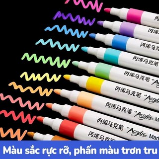 Bút acrylic marker 12/24/36/48/60 màu – Màu sắc tươi sáng, phù hợp cho trẻ em và họa sĩ nghiệp dư.