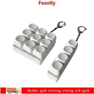 Mũ bàn phím ngón tay FEASTLY, Keycap DIY Bàn phím Fidget Móc khóa, Thư giãn Giảm căng thẳng 4 / 9 Phím Pass The Time Pinch Toy Người lớn