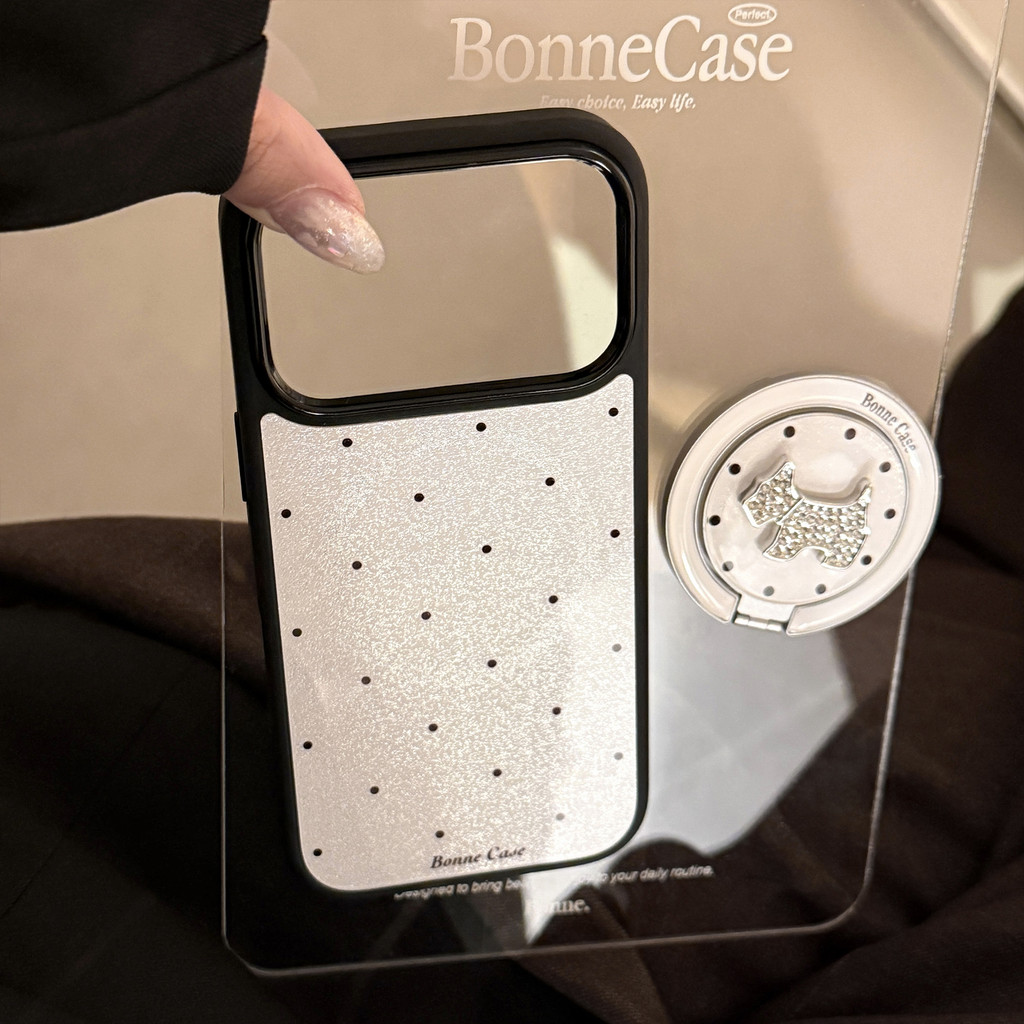 Họa tiết chú chó con chạm khắc kim cương phù hợp cho vỏ điện thoại Apple từ tính iPhone 17 Pro Max 17 16 15 14 13 12.