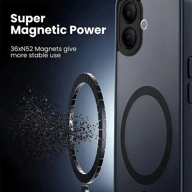 Ốp từ tính sang trọng Zaptoc Matte Black mới cho VIVO V60 Lite / VIVO V60 Lite 5G chống vỡ với cảm giác giống như da, Ốp điện thoại chống sốc CH19-1