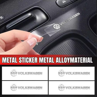 3D Xe Ô Tô Kim Loại Sáng Tạo Miếng Dán Chống Thấm Nước Chống Bụi Bẩn Cho Volkswagen VW Rline Amarok T5 Phaeton Tiguan T-Cross
