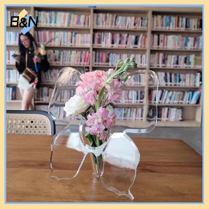 B & N Trong Suốt Bướm Acrylic Bình Hoa Ba Chiều Cắm Hoa Phụ Kiện Bình Bướm Trang Trí Nhà Cửa.