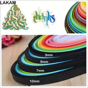 LAKAM 3 / 5 / 7 / 10mm Giấy Quilling Nhiều Màu Sắc DIY Decro Origami Tool