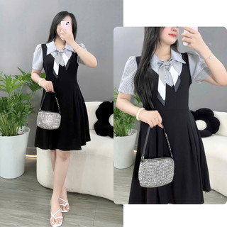 Đầm Bigsize Nữ Dáng Ngắn Kiểu Sơ Mi May Liền Thanh Lịch Tôn Dáng Cho Chubby A691