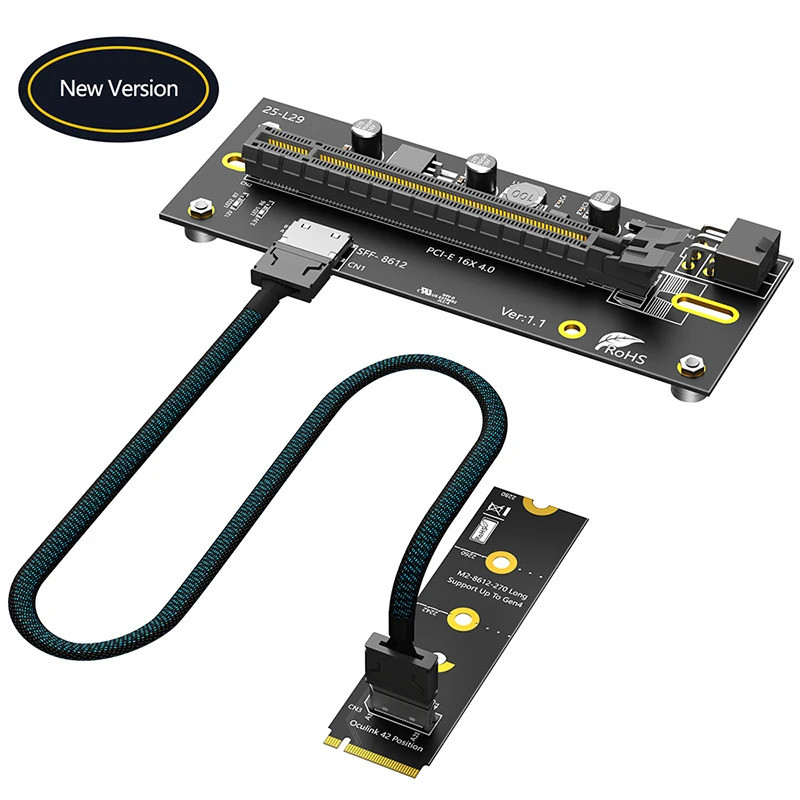 NVME M.2 M-Key 2230-2280 sang PCI-E4.0 X16 Riser Card + Oculink SFF ...