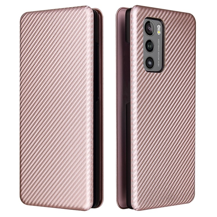 Bán Chạy Cho LG Wing 5G Kết Cấu Sợi Carbon Ngang Lật TPU + PC + Vỏ Da PU Có Khe Cắm Thẻ