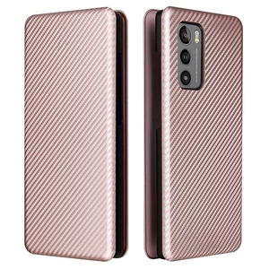 Bán Chạy Cho LG Wing 5G Kết Cấu Sợi Carbon Ngang Lật TPU + PC + Vỏ Da PU Có Khe Cắm Thẻ