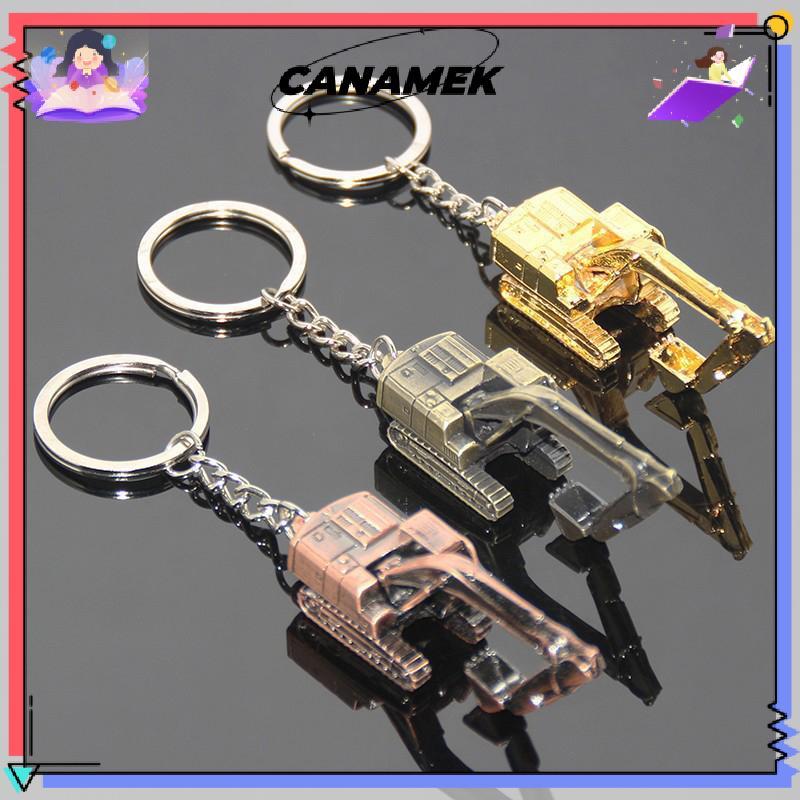 CANAMEK Hợp Kim 3D Máy Xúc Ba Chiều Móc Khóa Mặt Dây Chuyền Phụ Kiện Xe Hơi Quà Tặng CSF