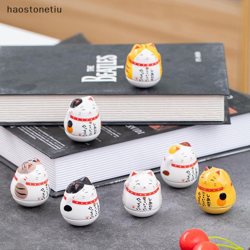 NS Nhật Bản Gốm May Mắn Tumbler Daruma Thủ Công Hoạt Hình May Mắn Đồ Trang Trí Phong Cảnh Trang Trí Nhà May Mắn Tượng Các Bức Tượng Nhỏ NS