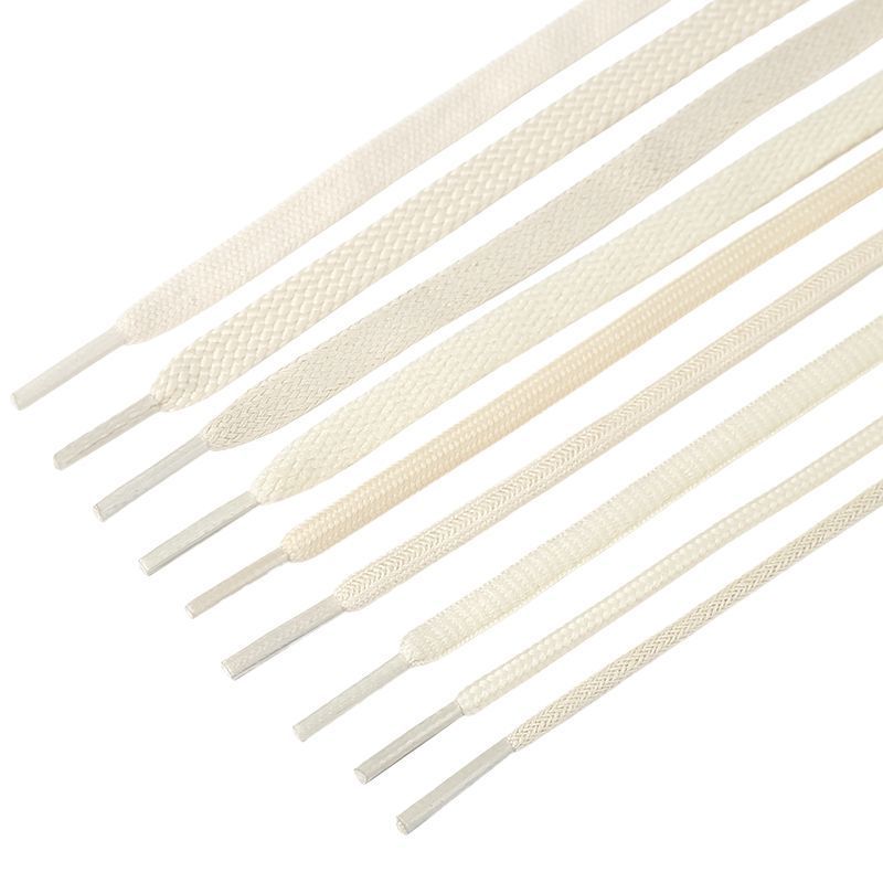 Dây giày phong cách Off-Trắng cho nam nữ, tròn, cotton nguyên chất, phù hợp giày thể thao, lười, da và bóng rổ