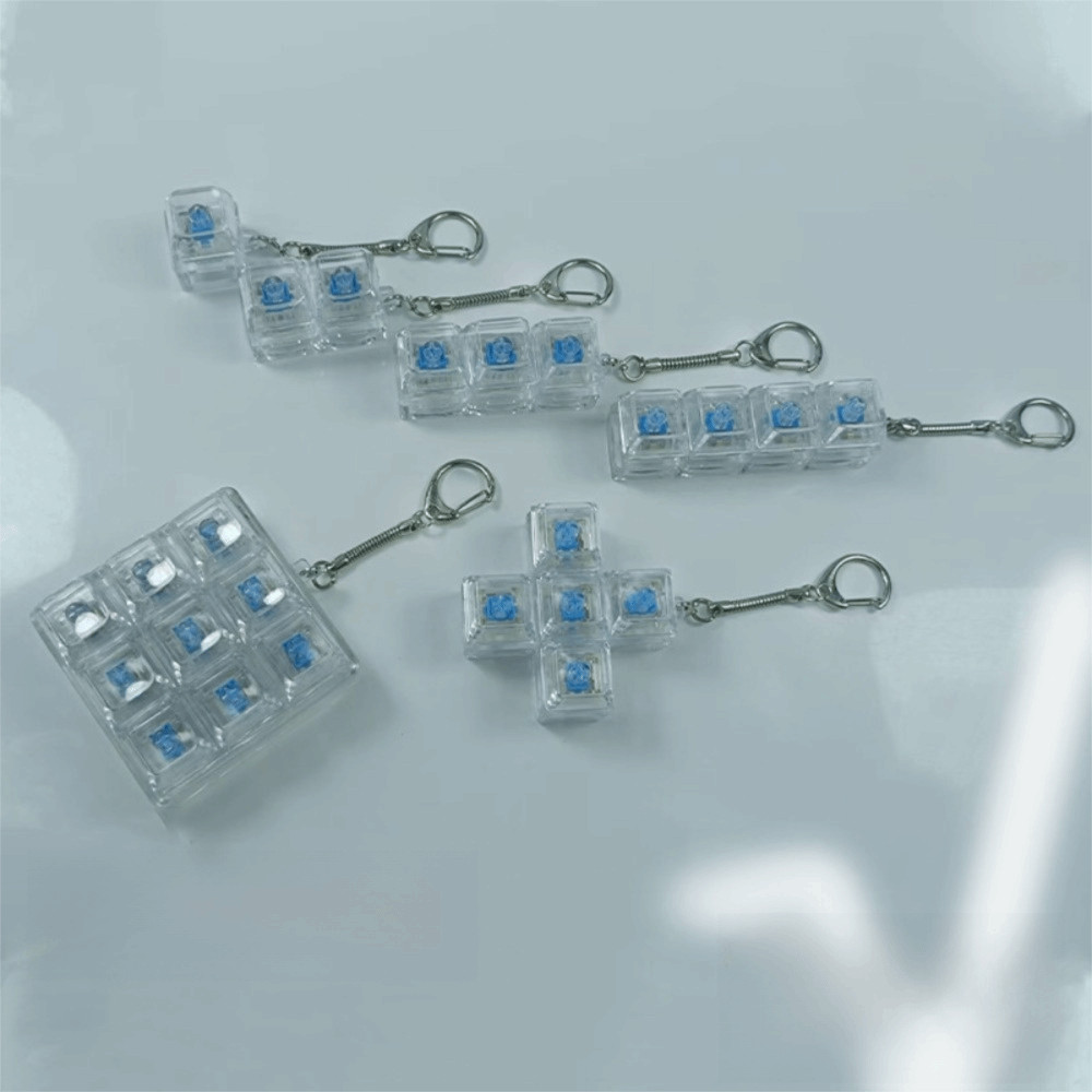 Bàn phím ngón tay SIMPLEAID, Tiện ích giảm căng thẳng Fidget Móc khóa, Thư giãn 4 / 5 phím Nút Keycap Pass The Time Pinch Toy Kids